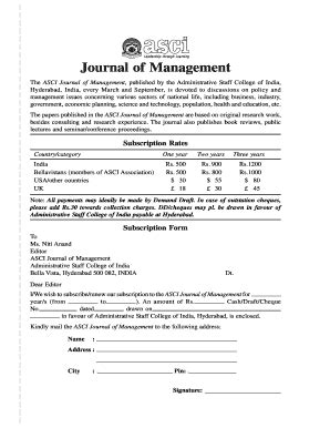 Fillable Online asci org Subscription form.pmd - Administrative Staff ...