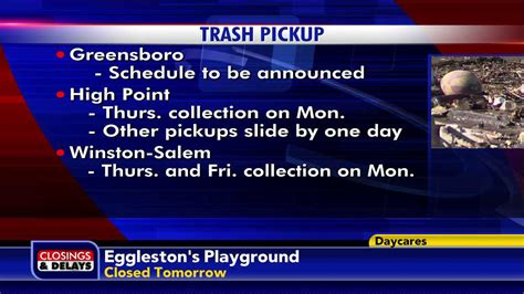Trash pickup schedule changes in Greensboro, High Point, Winston-Salem ...
