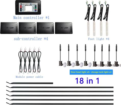 Buy Universal 18 in 1 LED RBG Car Ambient Light 64 Color Dual Zone ...