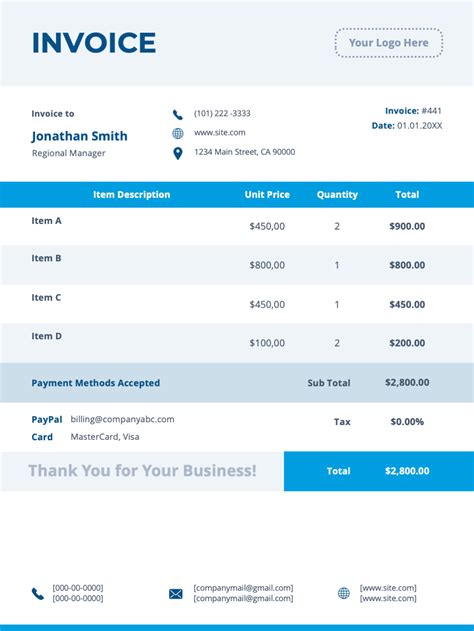 Image result for Invoice Field Example