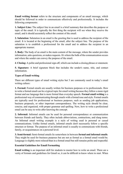 Image result for Email Writing Format Example