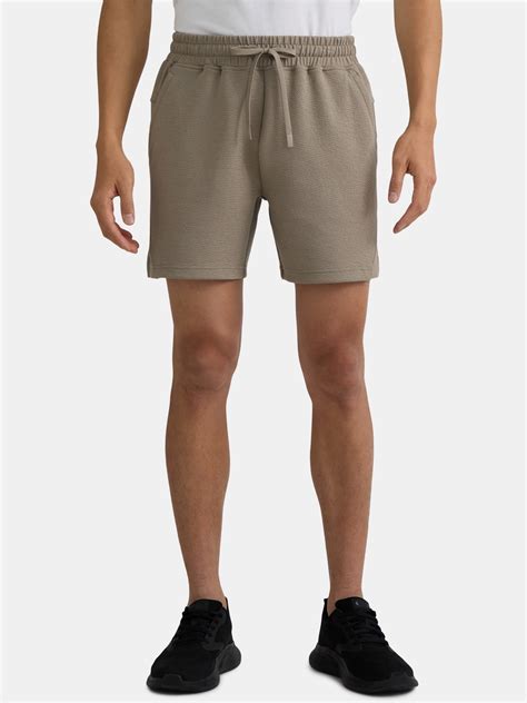 Athletic Works Men's and Big Men's Textured Shorts, 7” Inseam, Sizes S ...