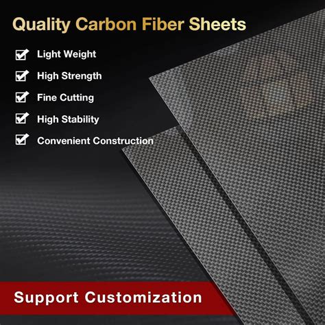 240X240MM Carbon Fiber Sheets 0.5MM to 6.0MM Thickness 100% 3K Twill ...