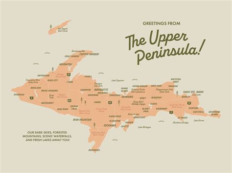 Upper Peninsula of Michigan Map by McKenna Bice on Dribbble