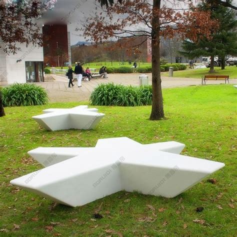 玻璃钢五角星创意坐凳户外异形景观座椅_玻璃钢坐凳 - 欧迪雅凡家具