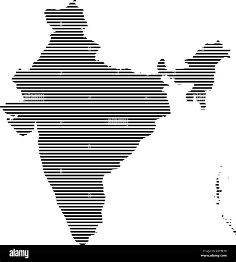 India map silhouette Striped pattern map vector illustration Stock Vector Image & Art - Alamy