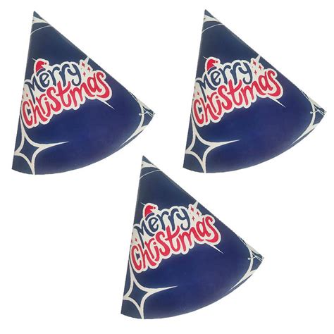 Buy PartyCorp Blue Merry Christmas Printed Paper Cone Hat, Pack Of 3 ...