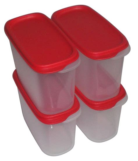 Buy Tupperware Plastic Savers Set (Red, White, 1.1 L, 2.3 L) - 2 Pieces ...