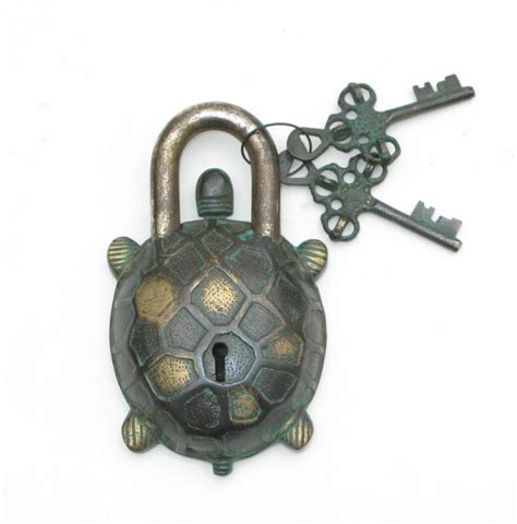 Buy Tortoise Design Door Lock Brown Brass Showpiece Online at Best Price