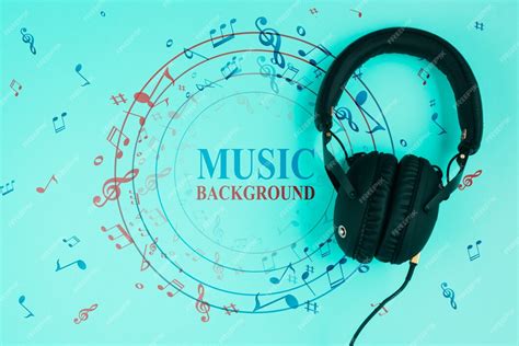 Blue background with musical notes | Premium PSD