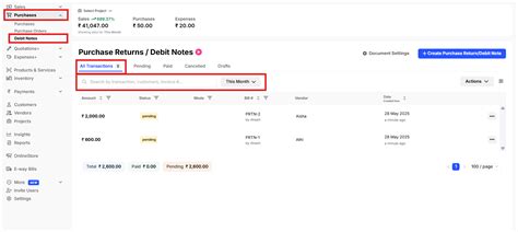 Where to view Debit notes / Purchase return created in Swipe web ...