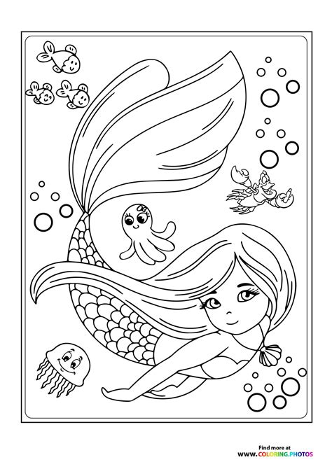 Mermaid Coloring Page Printable