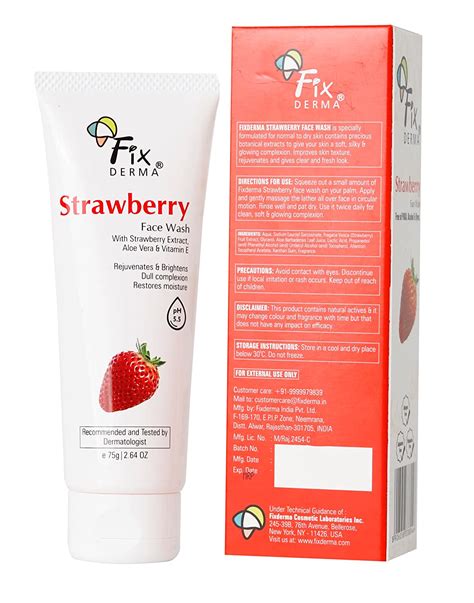 Fixderma Strawberry Face Wash with Vitamin E & Strawberry Extract ...