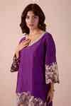 Buy Purple Bamboo, Satin Sequins, Beads, Sleeve Embroidered Kurta And ...