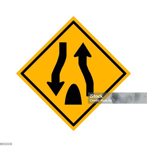 Divided Highway Ends Sign Isolated On A White Background Stock ...
