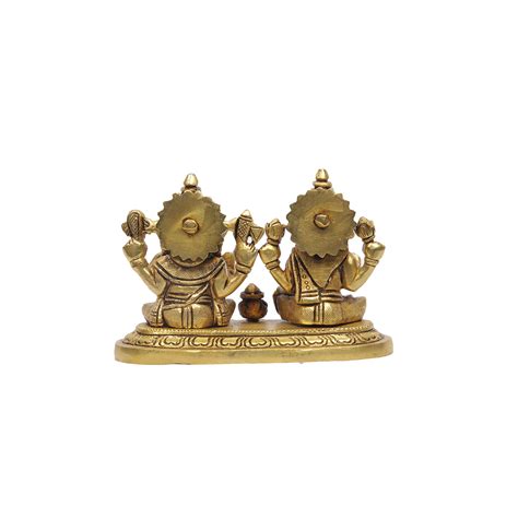 Brass Ganesha Lakshmi Sitting On Single Base – Ragaarts