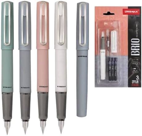 Unomax Brio Fountain Pen| Stainless Steel Nib With Iridium Tip ...