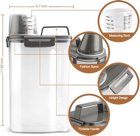 Buy TIOVERY Upgraded Dog Food Storage Container Small, Cat Food ...
