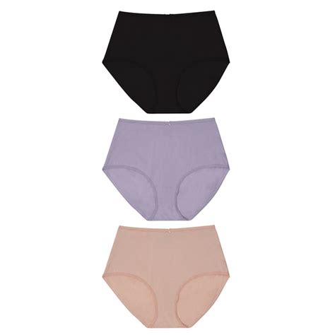 Pack of 3 Soft stretch cotton High rise Full brief with Full rear cove ...
