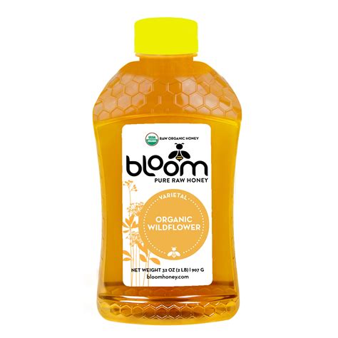 Bloom Honey Organic Raw Unfiltered Wildflower Honey, USDA & Kosher ...