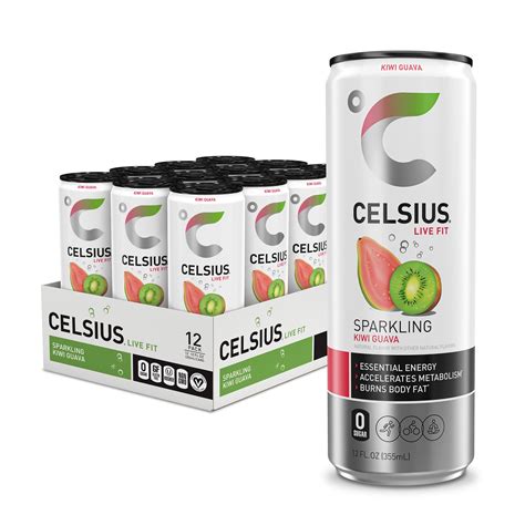 CELSIUS Sparkling Kiwi Guava, Functional Essential Energy Drink 12 Fl ...