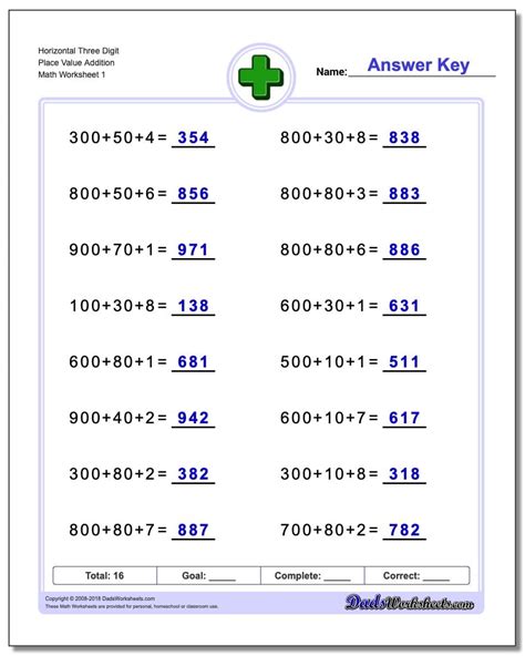 Number and Place Value Addition Word Problems 的图像结果