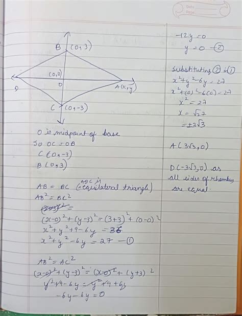 The base BC of an equilateral triangle ABC lies on y axis. The ...