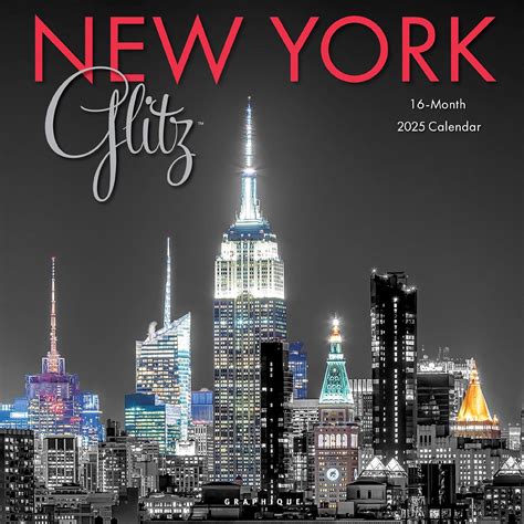 Amazon.com: Graphique 2025 New York Glitz Wall Calendar | 12” x 12 ...