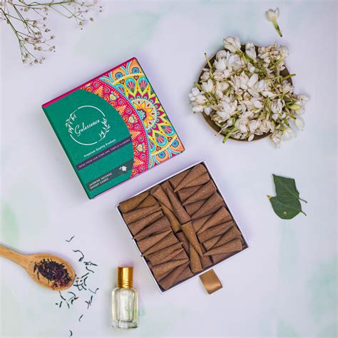 Gulessence Loban ,Rose,Jasime & Sandalwood Incense Dhoop Cones - Made