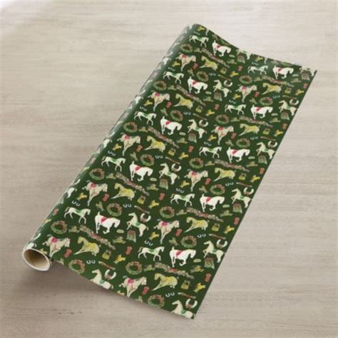 Horse Gift Wrap Horse-Themed Christmas Wrapping Paper Roll