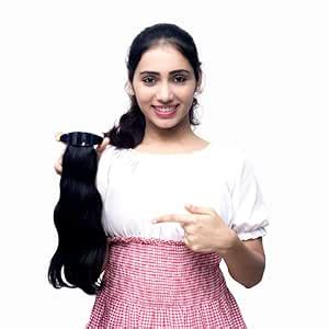 Capillatura Ponytail Human Hair Extensions - Straight | Easy Clip-In ...