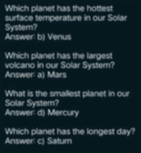 Image result for Solar System Questions