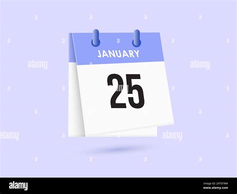 January 25 - calendar and Time planner. Daily Calendar Icon reminder. Vector Illustration Stock ...