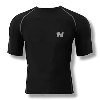 NINQ Half Sleeve Compression, Workout, Round Neck, Down Shoulder T ...