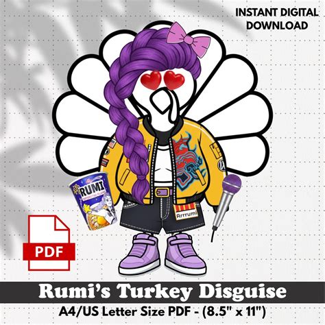 Rumi Kpop Turkey Disguise Craft Kit – Disguise a Turkey – Printable ...
