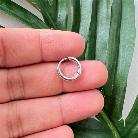 Stainless steel Nose ring | 18K White Gold plated | Non Tarnish | 8 mm ...