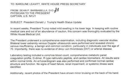 Trump diagnosed with common vein condition after ankle swelling raises ...