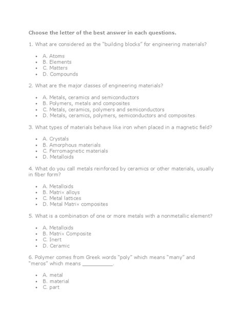 Image result for Material Engineering Crystal Structure Exam Question