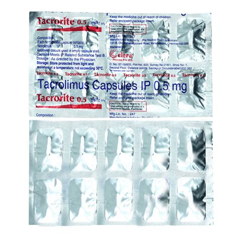 Tacrorite 0.5mg Capsule 10's Price, Uses, Side Effects, Composition ...