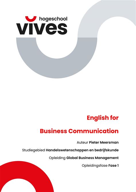 VIVES - bachelor Global Business Management - English for Business ...
