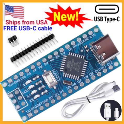 Arduino Compatible USB-C V3.0 ATMEGA328P CH340 Board for Arduino Nano ...