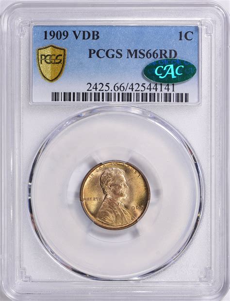 1909 Lincoln Cent V.D.B. PCGS MS-66 RD (CAC Green) (Item 1527588 ...