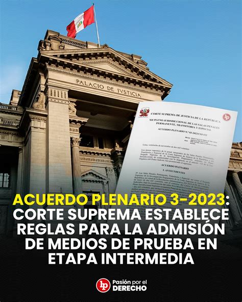 🔴 Acuerdo Plenario 3-2023: Corte Suprema establece reglas para la ...