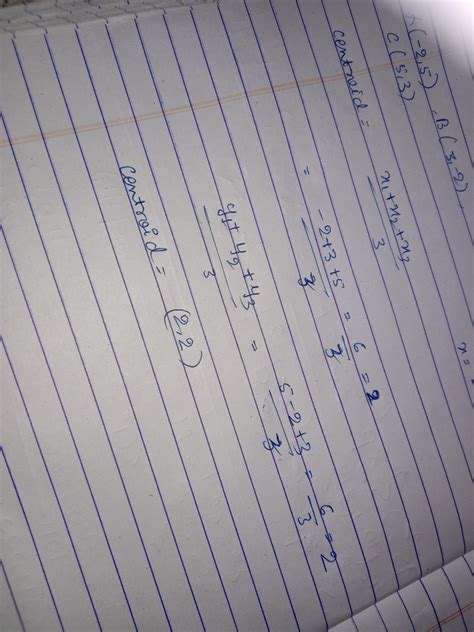 What are the co-ordinates of the centroid of a triangle, whose vertices ...