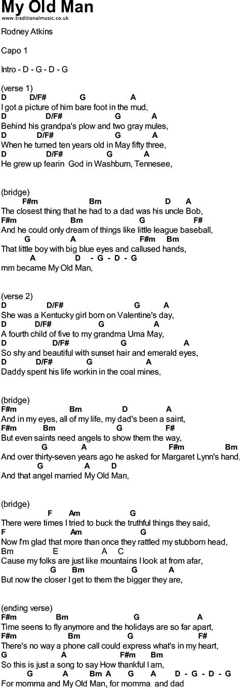 Old Man Guitar Chords And Lyrics