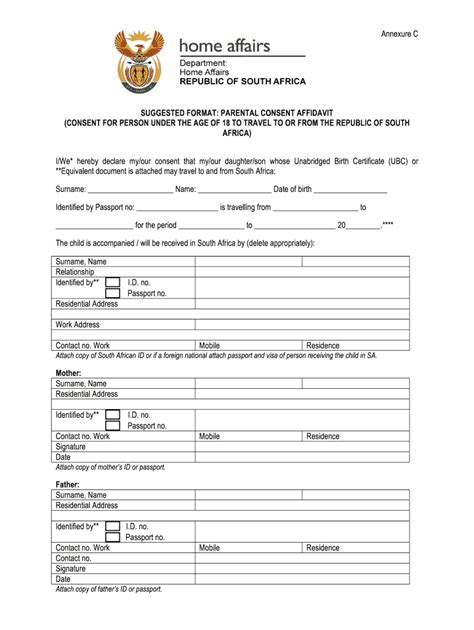 2015 Form ZA Parental Consent Letter Fill Online, Printable, Fillable ...