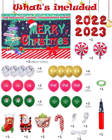Buy HOMENOTE Christmas Balloon Decorations, Numbers Balloon 2022 2023 ...