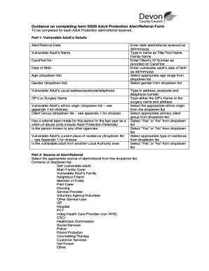 Fillable Online devon gov Guidance on completing form SS29 Adult ...