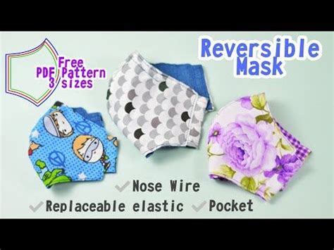 Image result for Reversible Face Mask Free Pattern