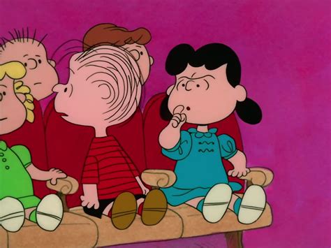 "Boy, this auditorium is packed with teachers and kids. Shh! Schroeder ...